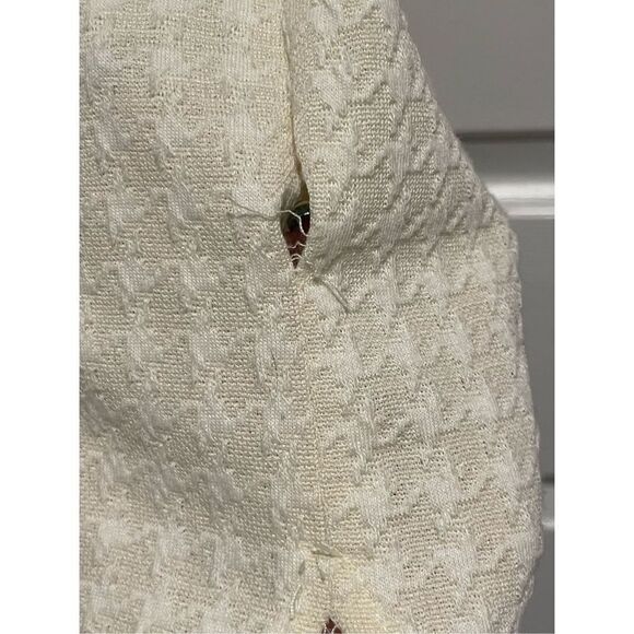 NWOT Bershka Belted Cream Houndstooth Short Sleeve Shirt Mini Dress Size Small - Picture 7 of 15